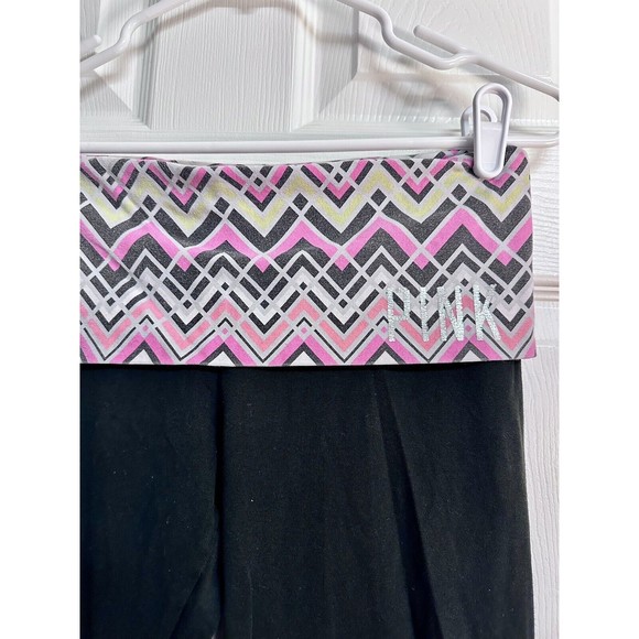 VICTORIA SECRET PINK Y2K LOT OF 2 LEGGINGS FOLDOVER YOGA BLACK Sz S SKINNY LEG - Picture 6 of 9